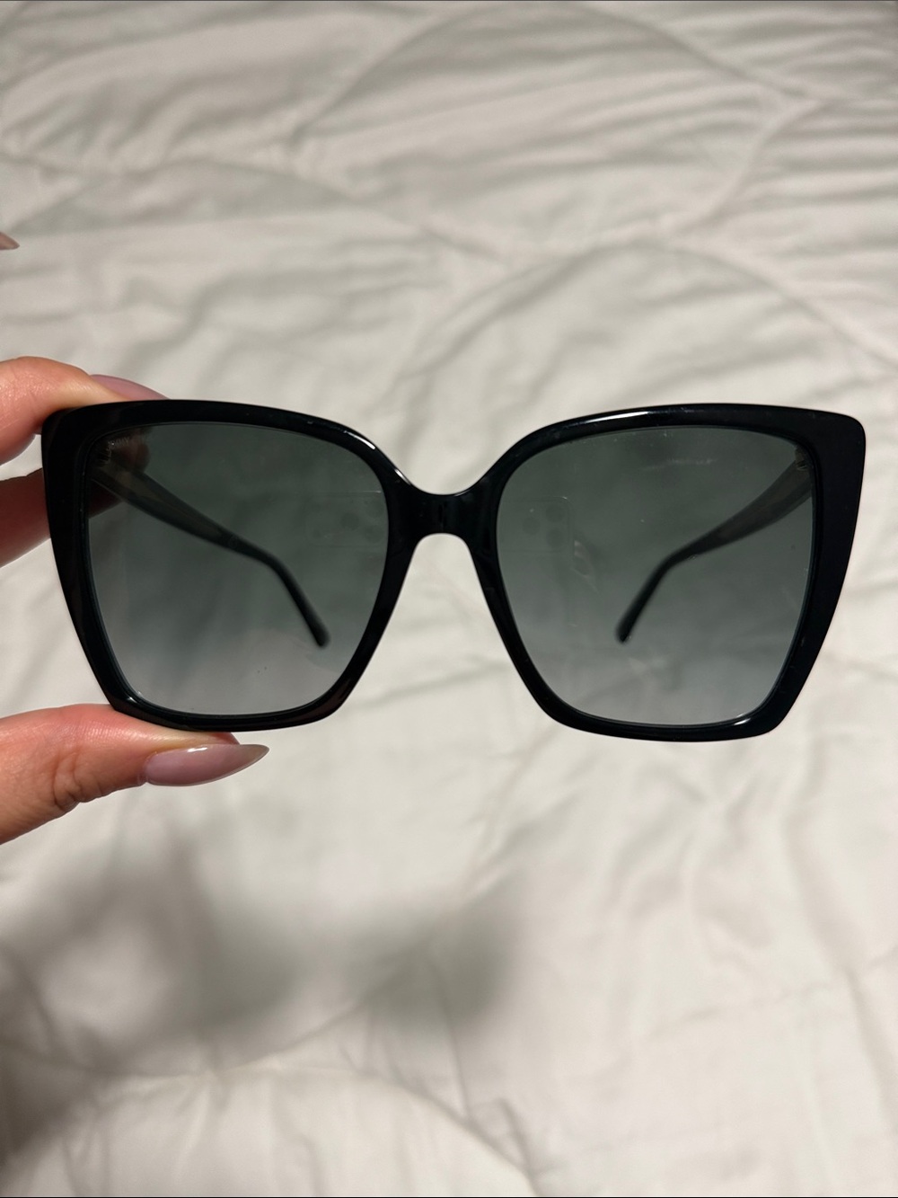 Jimmy Choo Black Oversized Square Sunglasses